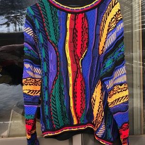 Vibrant bright coogi style sweater